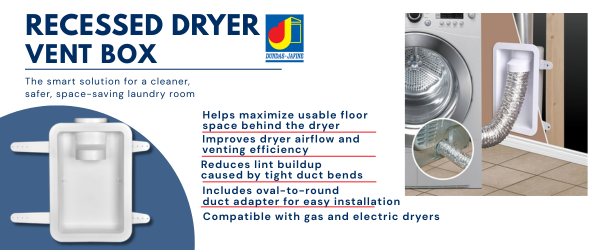 Dundas Jafine Recessed Dryer Vent Box for your laundry room