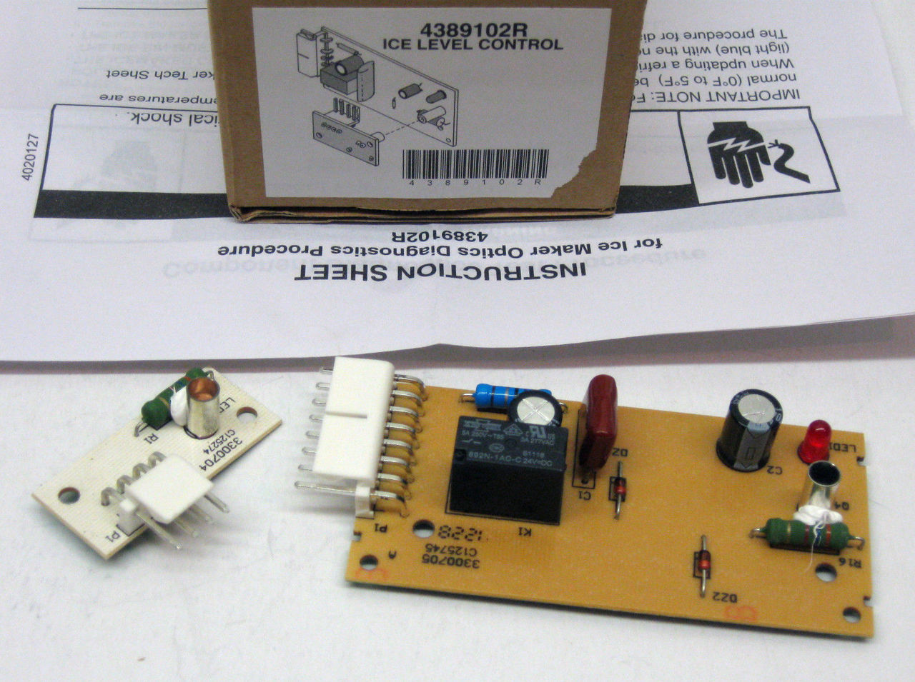 4389102 refrigerator ice maker emitter receiver control board 